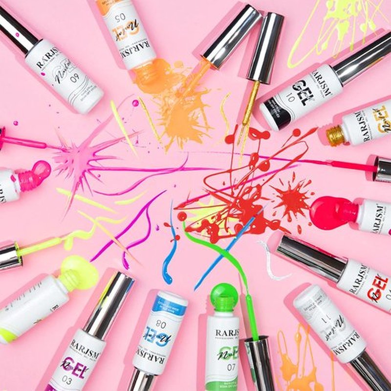 RARJSM Painted Nail Polish Set, 12 Colors Neon Pink Yellow Green Glitter Silver Gold Nail Art Painting Manicure Tools DIY Drawing Nail Gel for Line UV LED Required