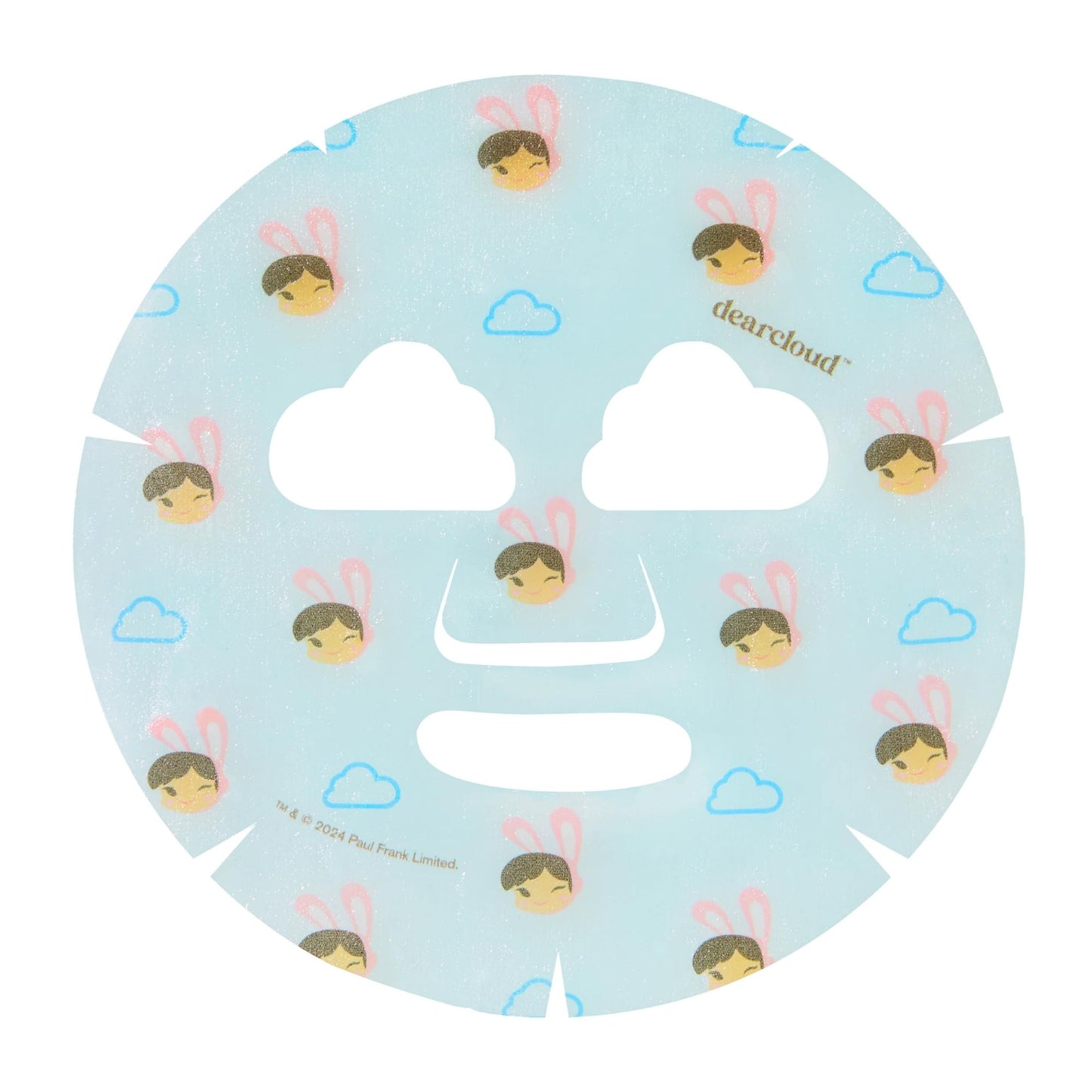 dearcloud Paul Frank Bouncy Bunny Girl Dew Essence Face Mask, Korean Sheet Mask - Tranexamic Acid, Niacinamide & Squalane (3 Count)