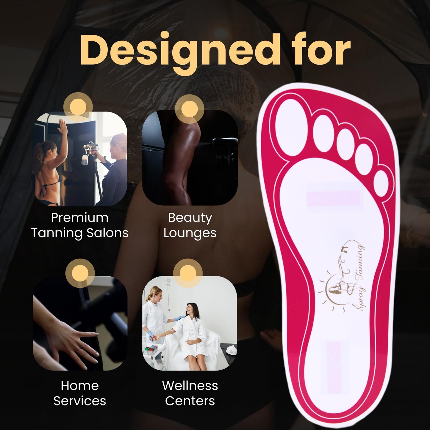 25Pairs(50Feets) Disposable Stick Spray Tanning Feet Pads Perfect for preventing spray tan solution,Deluxe & Hygienic Spray Tan Feet Pads-Ideal for Salons and Spas or Home,Easy to Apply