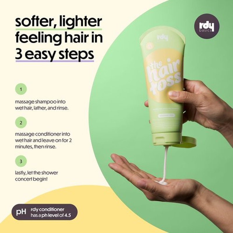 The Hair Toss Detangling Shampoo & Conditioner Set, Lightweight Low Ph for Strengthening and Detangling All Hair Types | Paraben & Sulfate Free for Sensitive Scalp | 13.5oz (Unscented)