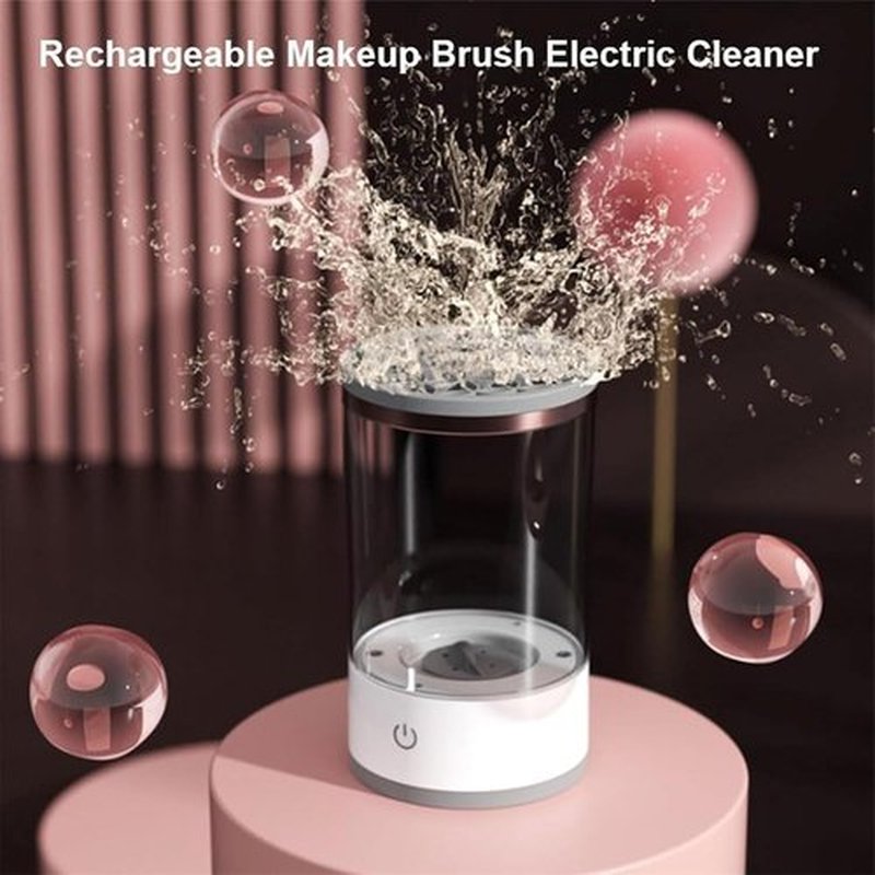 Beauty Swirl Cosmetic Brush Cleaner,The Cozy Luna Makeup Brush Cleaner,Multi-Functional Electric Makeup Brush Cleaner Machine, Makeup Brush Dryer & Makeup Brush Washer Combined (White, Plug-in)
