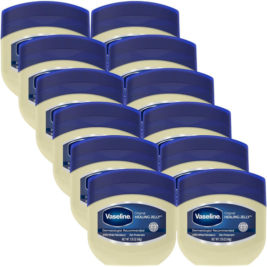 Vaseline Original Petroleum Jelly 1.75 oz - Hypoallergenic Moisturizer for Sensitive Skin (12 Pack)