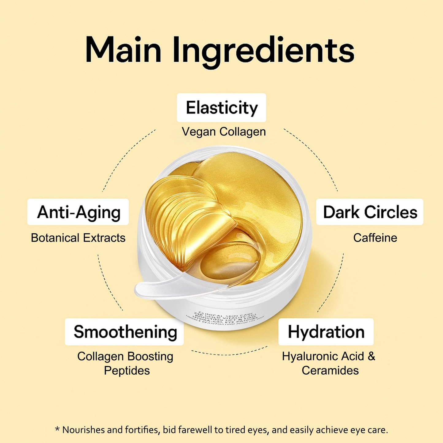 MAVENI 24K Gold Eye Mask-Under Eye Patches for Dark Circles-60 Pcs for Puffy Eyes,Anti-Aging,Bags & Wrinkles,Boost Lift & Firm the Look of the Eye Area,Hydrating, Anti-Wrinkle & Cooling