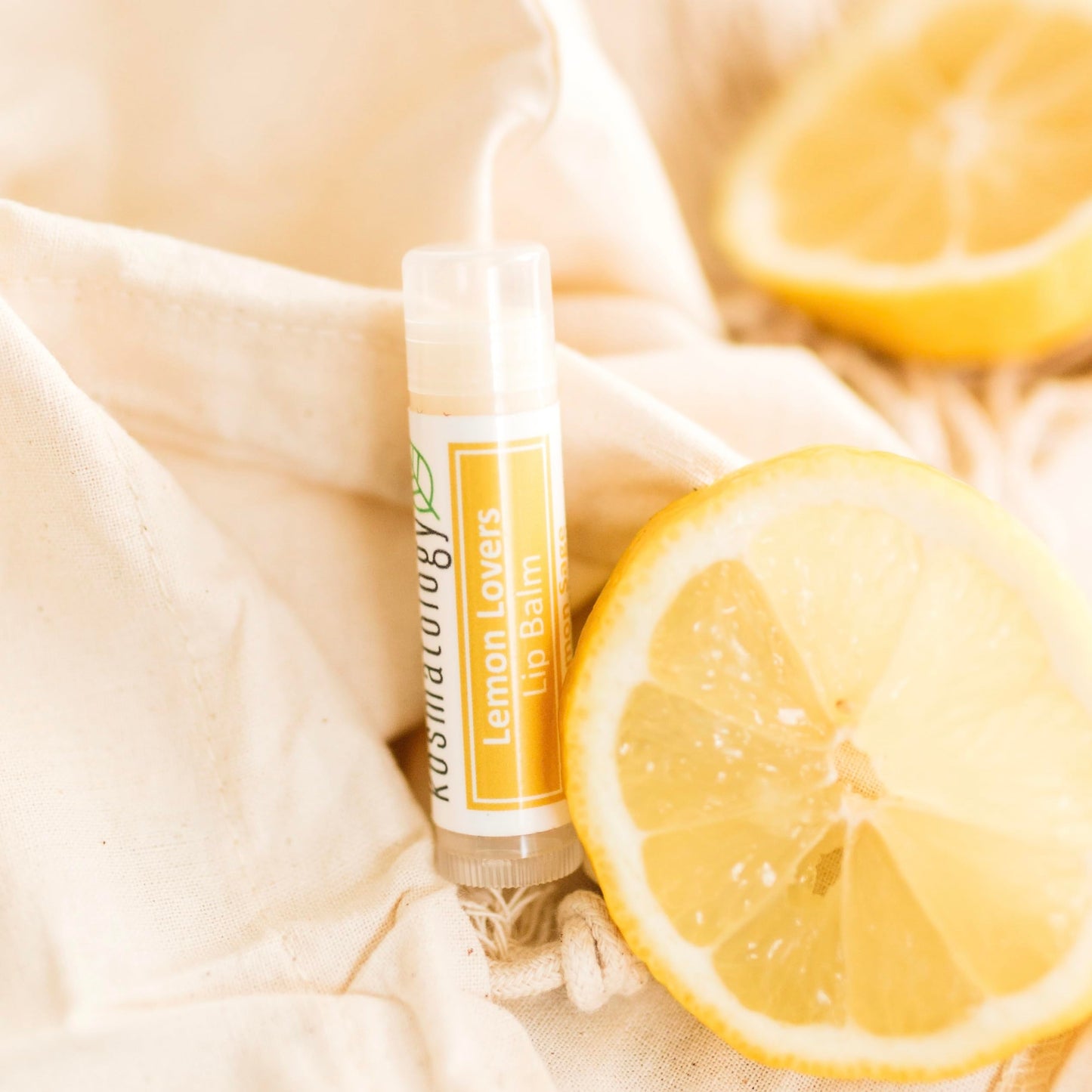 Kosmatology Organic Lemon Sage Lip Balm - Lemon Lovers 4 Pack | Beeswax Free | Vegan | 100% Natural Moisturizer for Cracked & Dry Lips