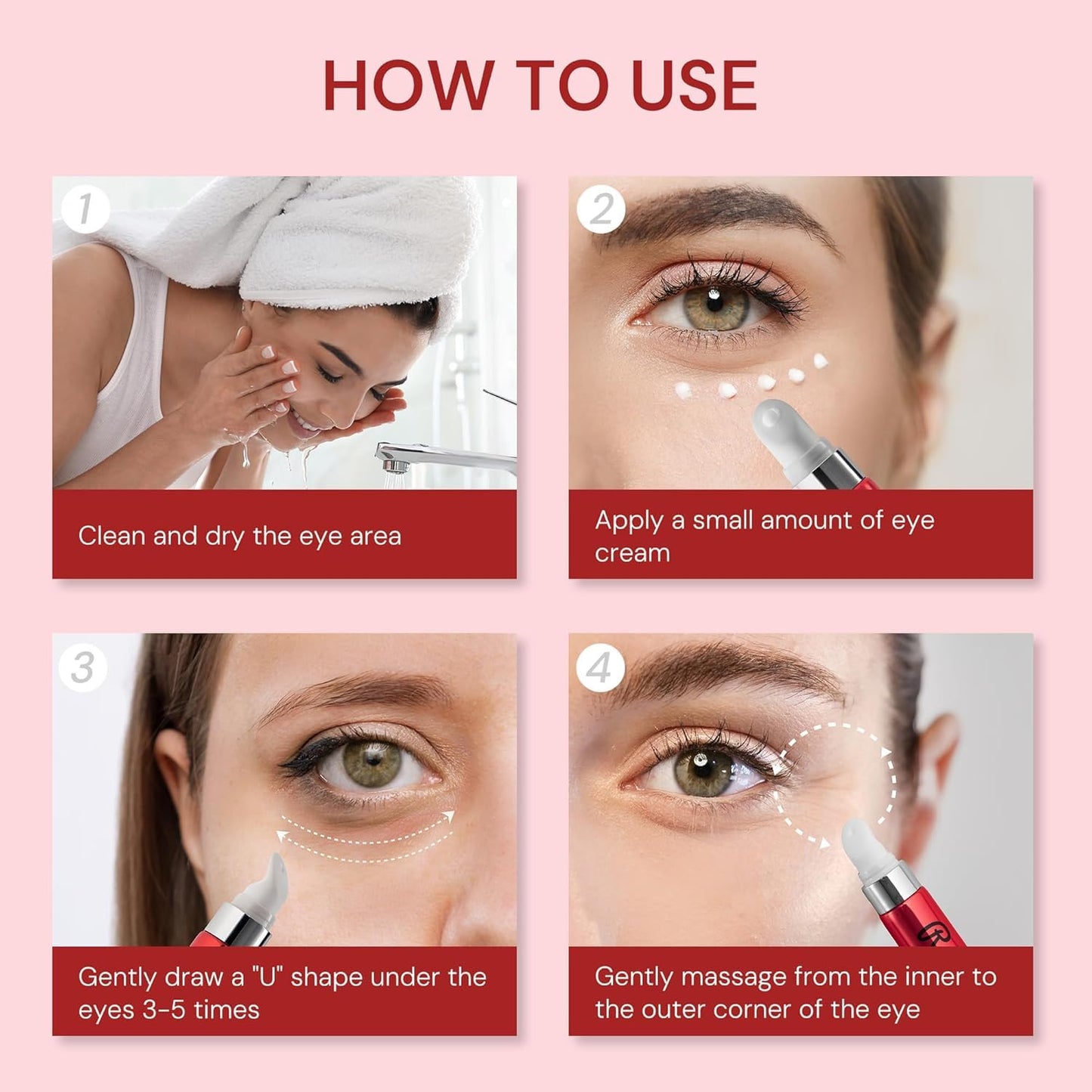 Retinol Eye Cream Anti Aging: Instant Eye Tightener & Wrinkle Repair Moisturizer - Under Eye Bags Treatment for Women - Peptide Eye Serum Reduce Dark Circles & Puffiness, 0.85 fl.oz