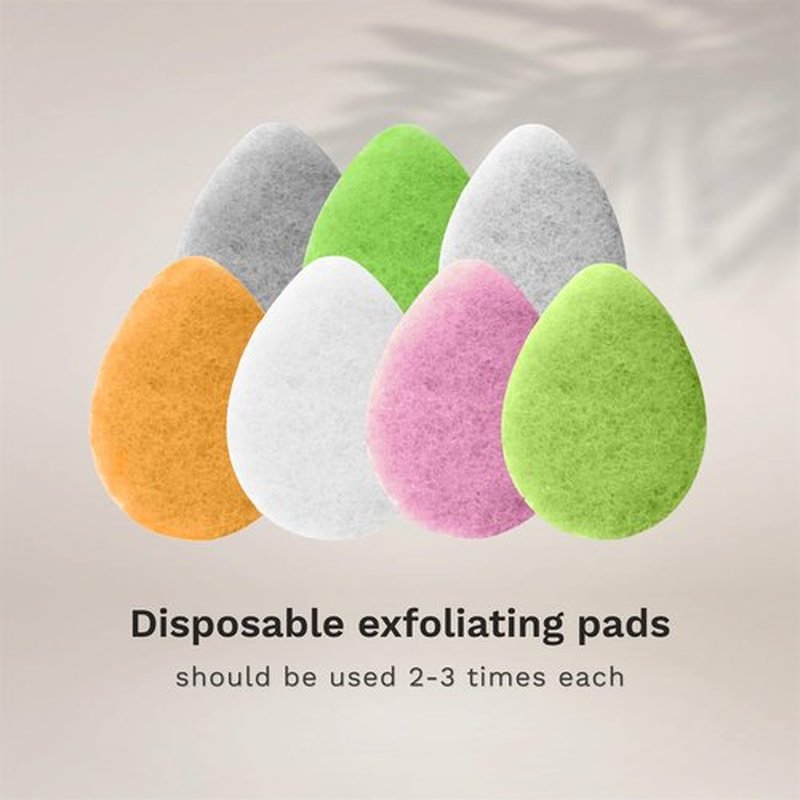 KOL Face Scrubber, Charcoal Infused Exfoliating Facial Cleansing Pads, Disposable Exfoliator Face Sponge for Daily Face Cleaning and Makeup Removal, 12 Count