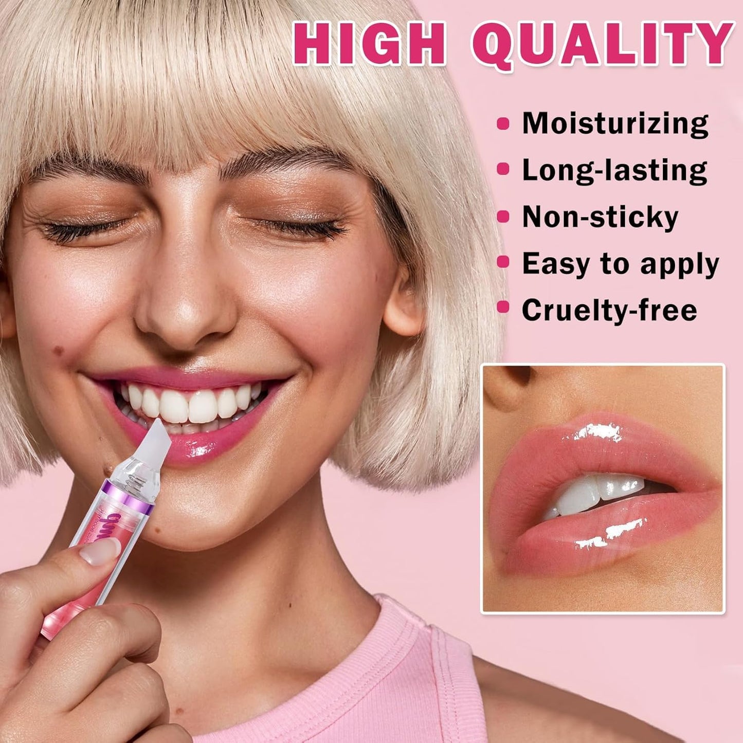 BIOKUSY Lip Plumping Booster for Women Girls (01# Pink)