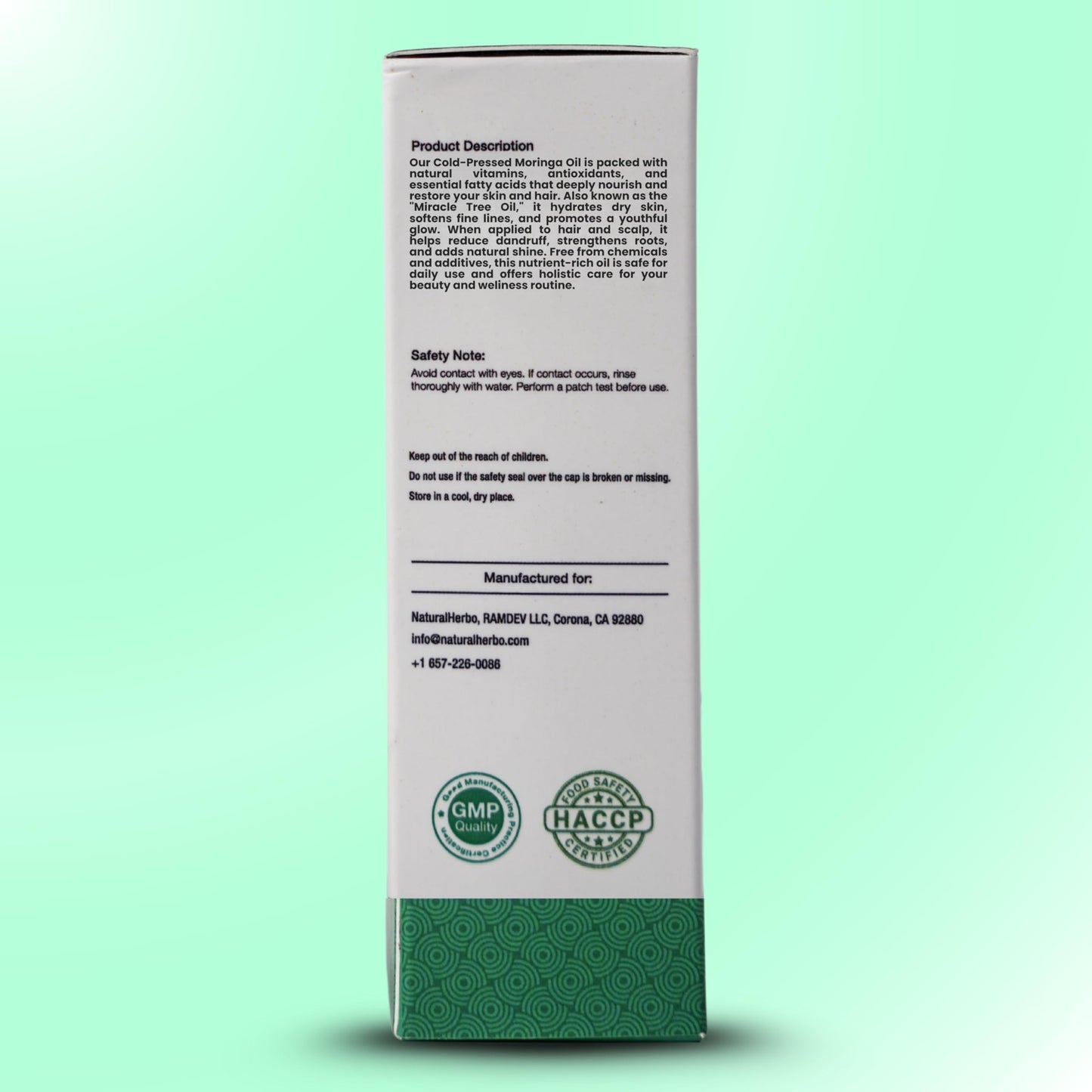NaturalHerbo Moringa Seed Oil Pure, Cold Pressed, Oleifera Seed Oil | Behenic-Rich Herbal Oil for Skin, Hair, Scalp and Body, Fast-Absorbing Natural Moisturizer for Skin and Healthy Hair - 30 ML
