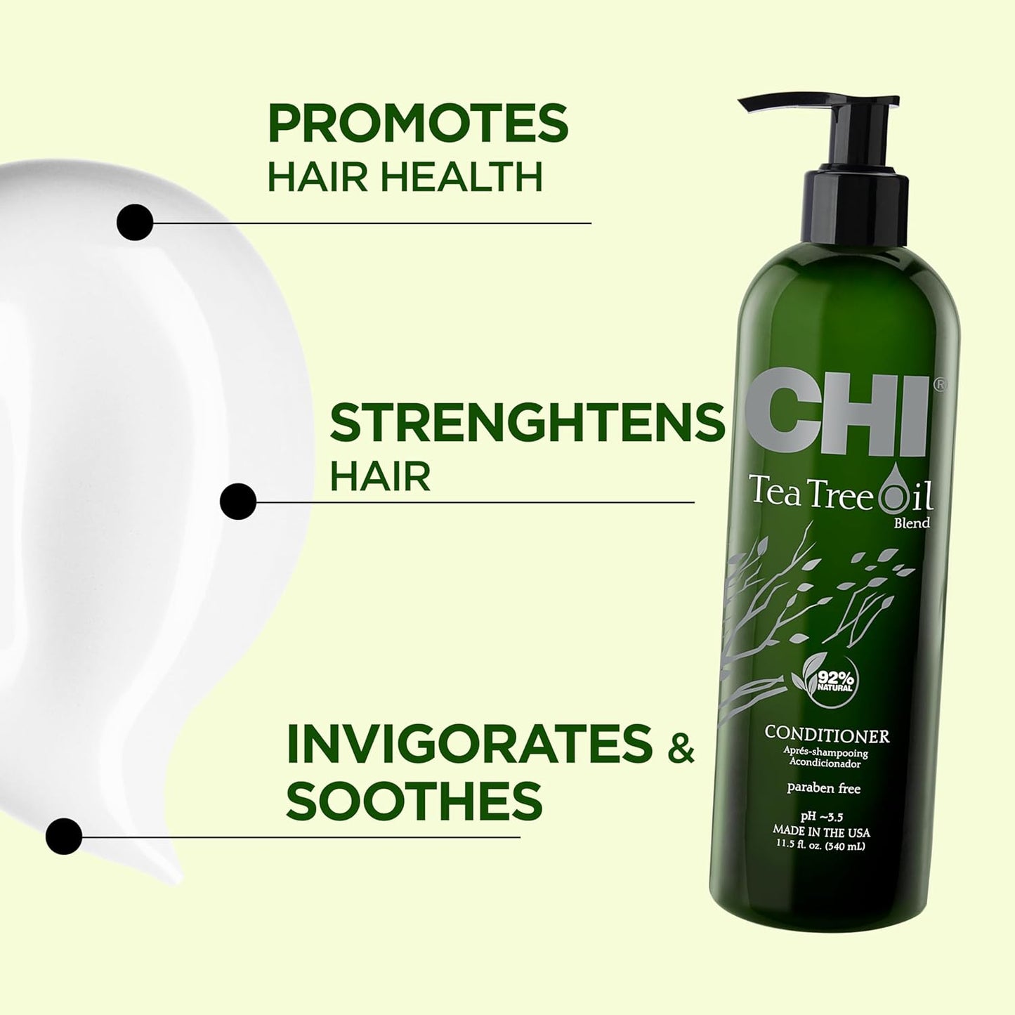 CHI Tea Tree Oil Shampoo, Strengthening Shampoo For Gently Cleansing Hair & Removing Impurities, Sulfate, Paraben, & Cruelty-Free, 25 Oz