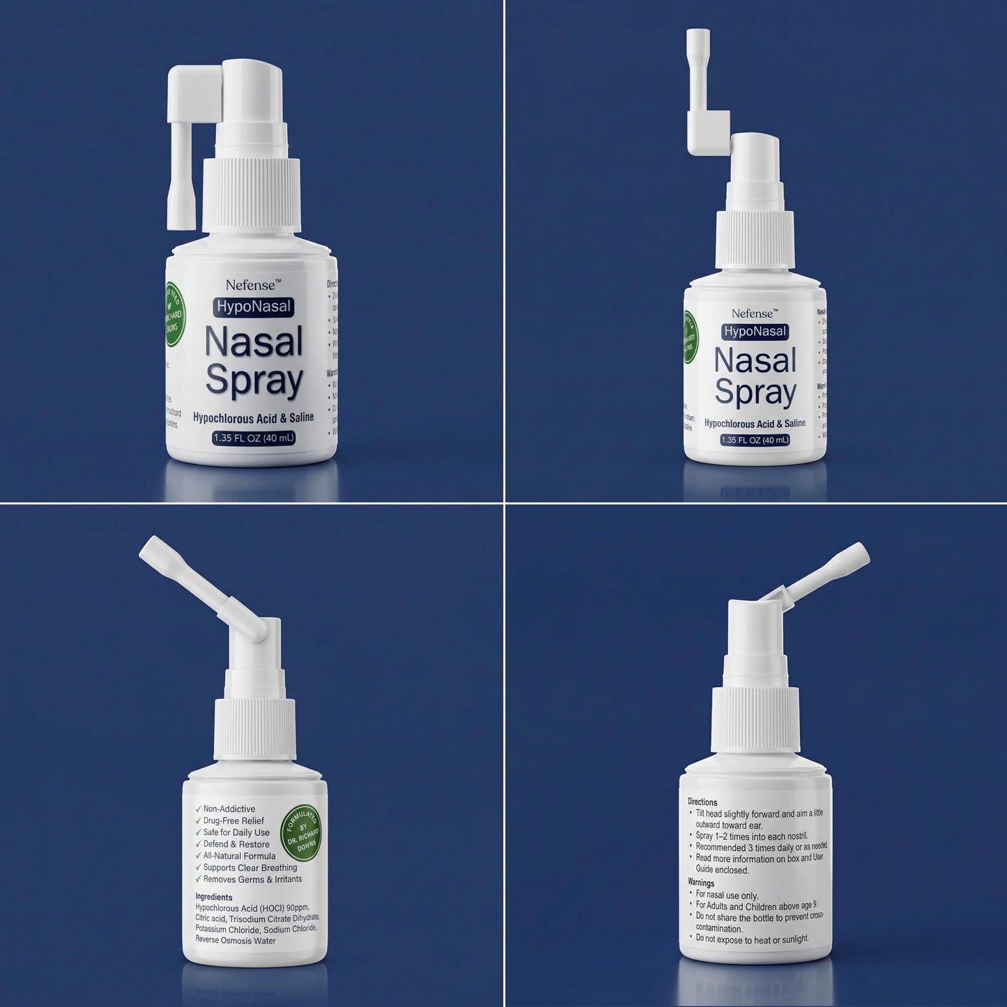 HypoNasal Daily Nasal Spray, Doctor Approved Hypochlorous Acid Antimicrobial Spray Cleanses Irritants Causing Allergies Inflammation Congestion Snoring and Irritation, Deep Sleep, Opens Airways