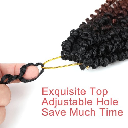 Leeven 8 Inch Pre-Twisted Passion Twist Hair 8 Packs 3 Tone Ombre Brown Pre Looped Bomb Crochet Twist Hair for Black Women Bohemian Braids Synthetic Hair Extensions #1B/30/27