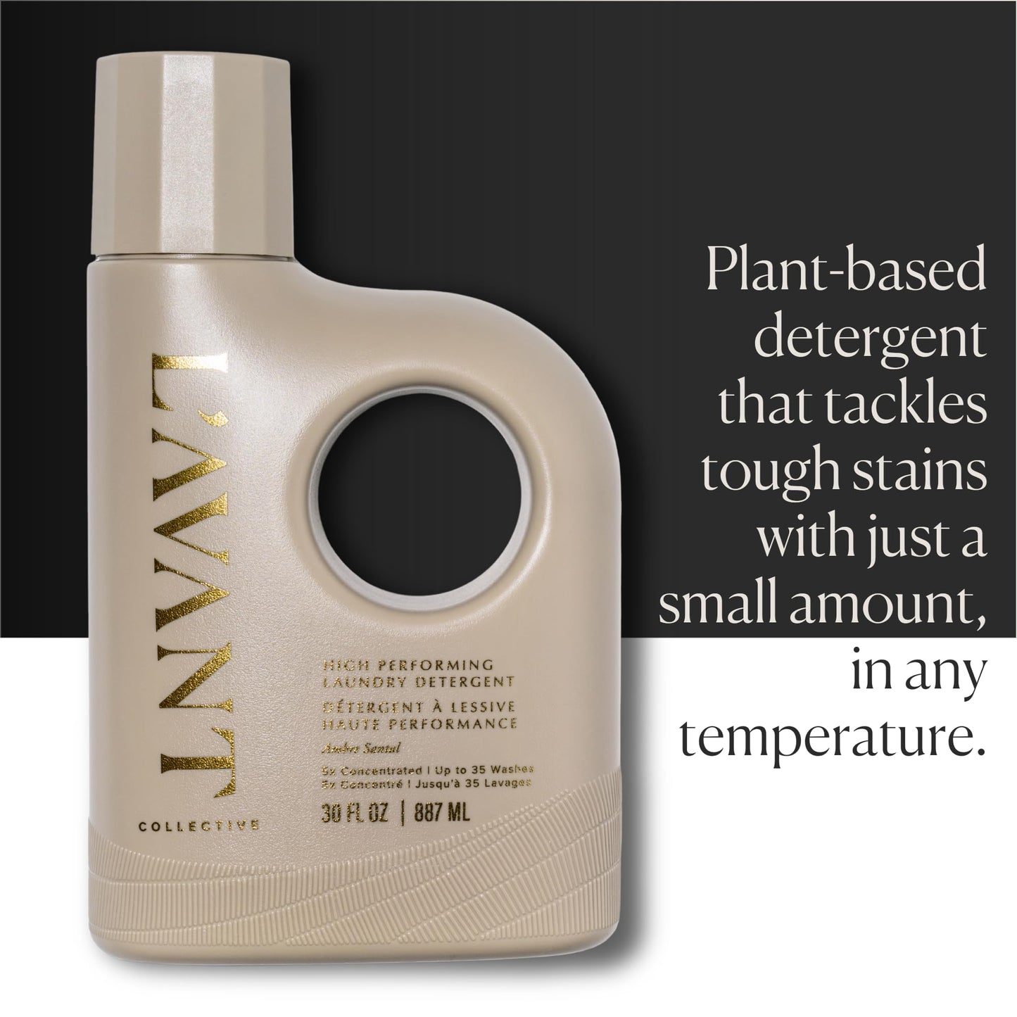 L'AVANT Collective Luxury Laundry Detergent | Ambre Santal | Natural Non-Toxic Liquid Laundry Soap with Enzymes | Plant-Based, HE Compatible, Protects Colors | 30 oz