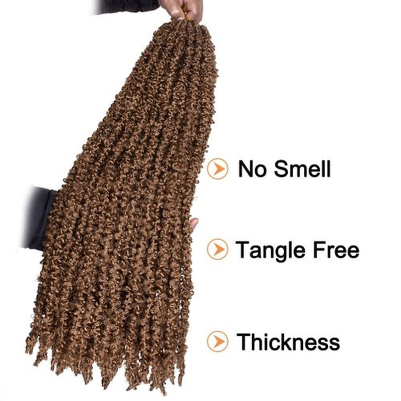 ZRQ 30 Inch Butterfly Locs Crochet Hair 2 Packs Blonde Distressed Faux Locs Crochet Braids, Pre looped Handmade Goddess Soft Locs 27 Crochet Locs Braids for Women(2Packs,27#)