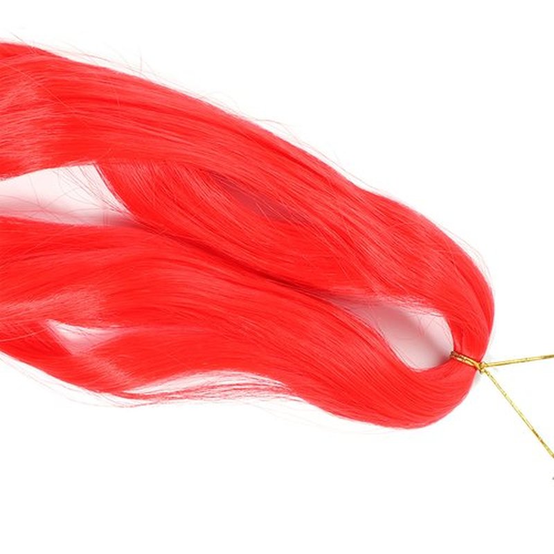French Curly Braiding Hair 24 Inch 2 Packs - Pre Stretched Bouncy Braiding Hair- Loose Wavy Braiding Hair Synthetic Hair Extensions For Black Women(24 inch 2 packs Red)