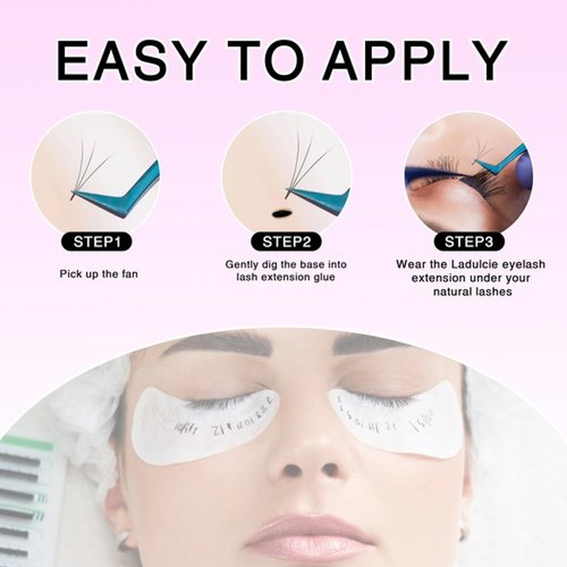 LaDulcie 1000 fans/box. Loose fans handmade pre fans volume eyelash, 0.07, thickness, soft, from VietNam (4D C 14mm)