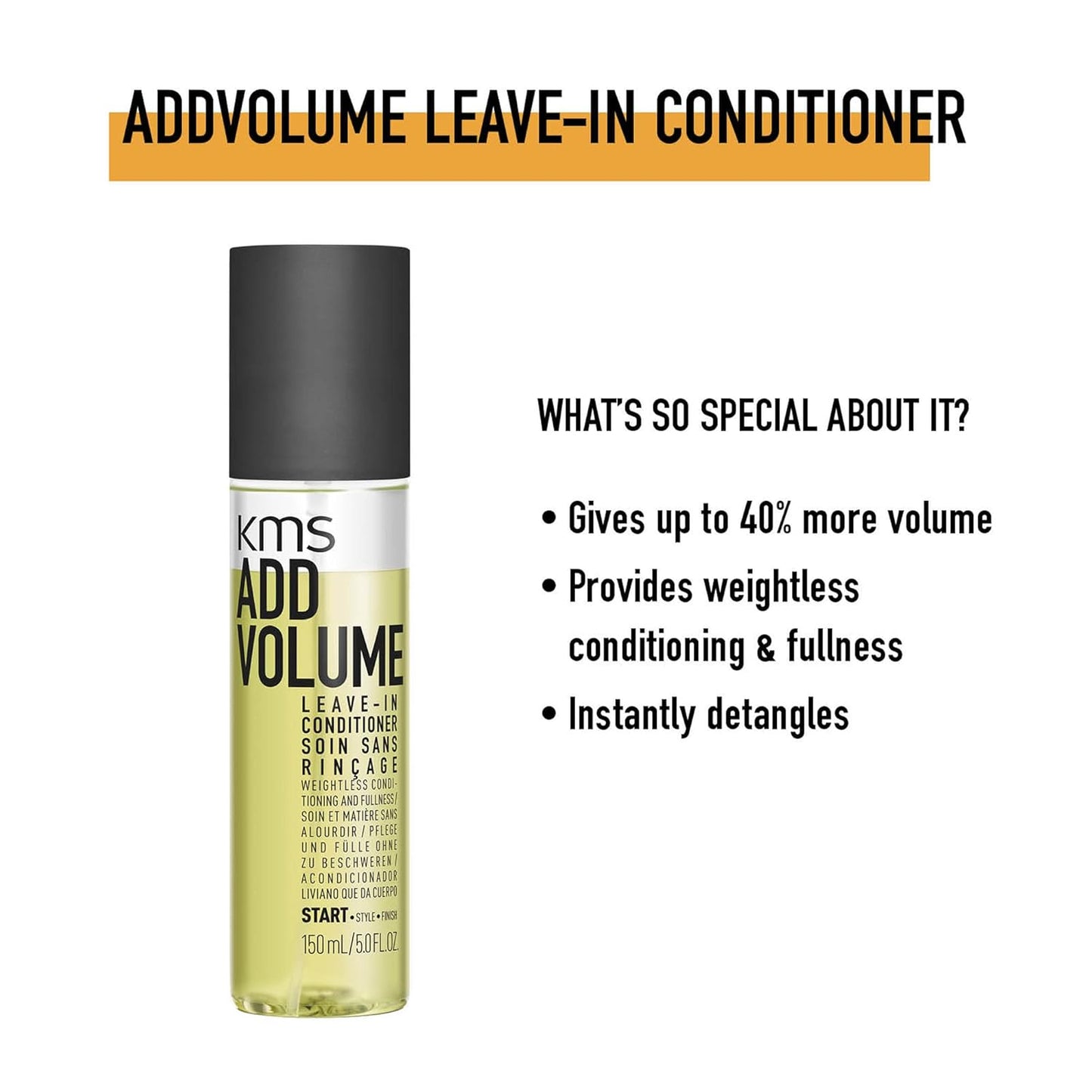 KMS ADDVOLUME Volumizing Leave-In Conditioner, 5.0 oz