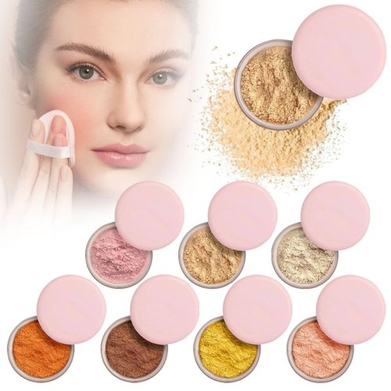 Waterproof Blurring Setting Powder For All Skin Tones Beauty Puff Pass Set And Bake Powder, Fluffy Loose Silky Face Powder, Soft Natural Face Makeup For Uneven Skin Tone, Minimizing Pores & Fine Lines
