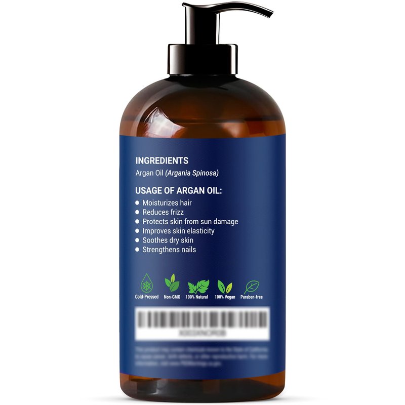 Argan Oil for Hair Growth 8 fl oz - 100% Natural Moroccan Argan oil for Face, Body, Skin and Nails - Aceite de Argan