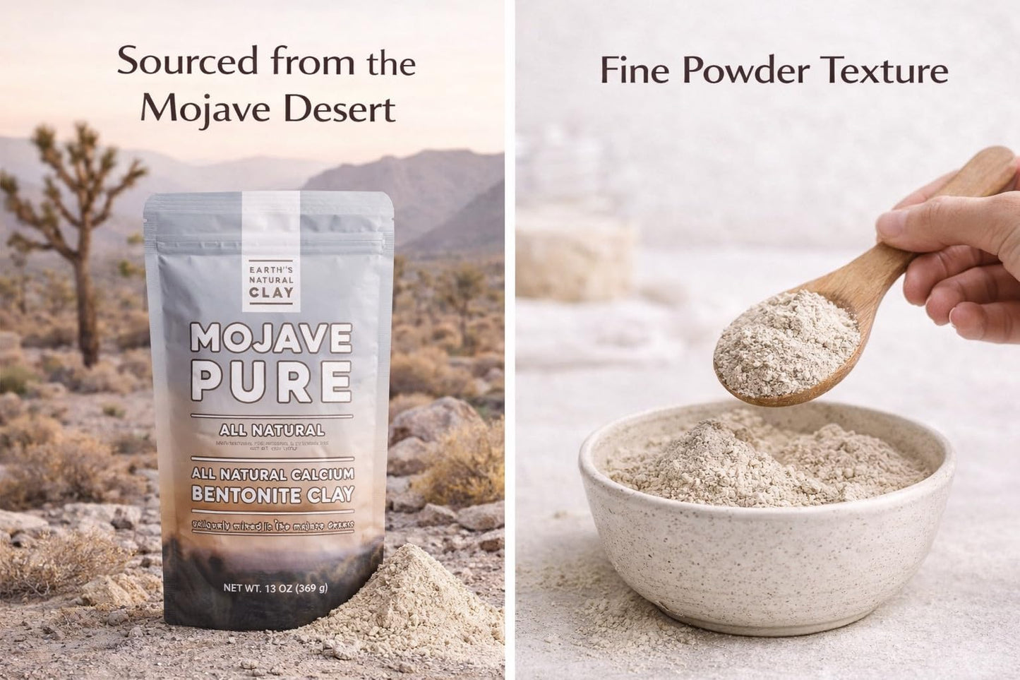 Calcium Bentonite Clay Powder | for Internal and External Use | 13oz | Pharmaceutical Grade Montmorillonite | by Earth's Natural Clay