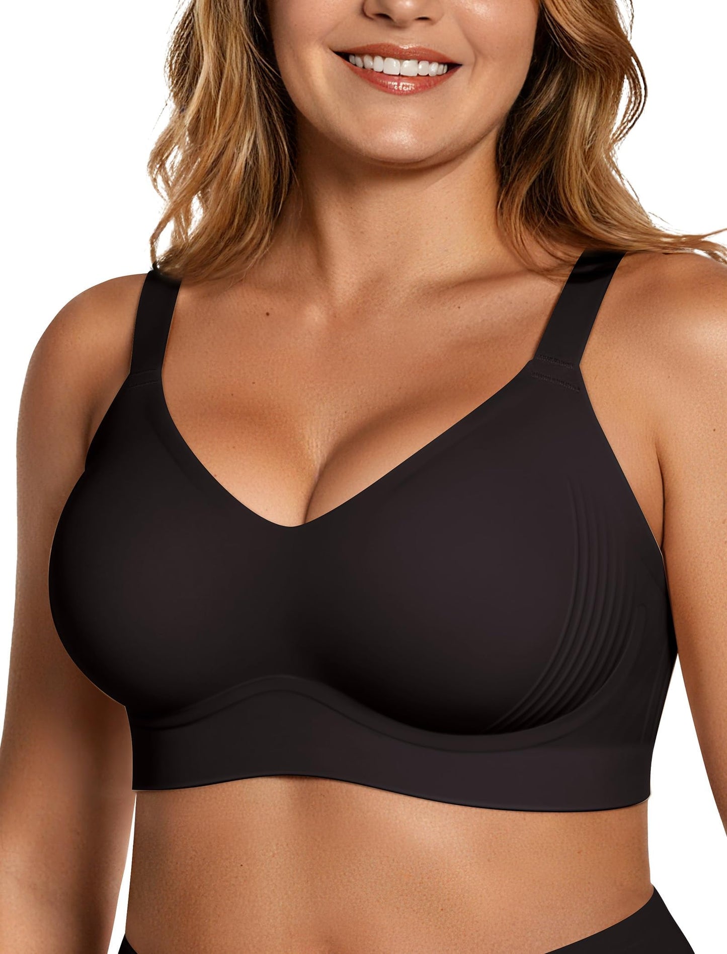 OEAK Womens Wireless Seamless Bras Jelly Full Coverage Supportive Bra Push Up Plus Size Everyday Bra Comfortable Tshirt Bras