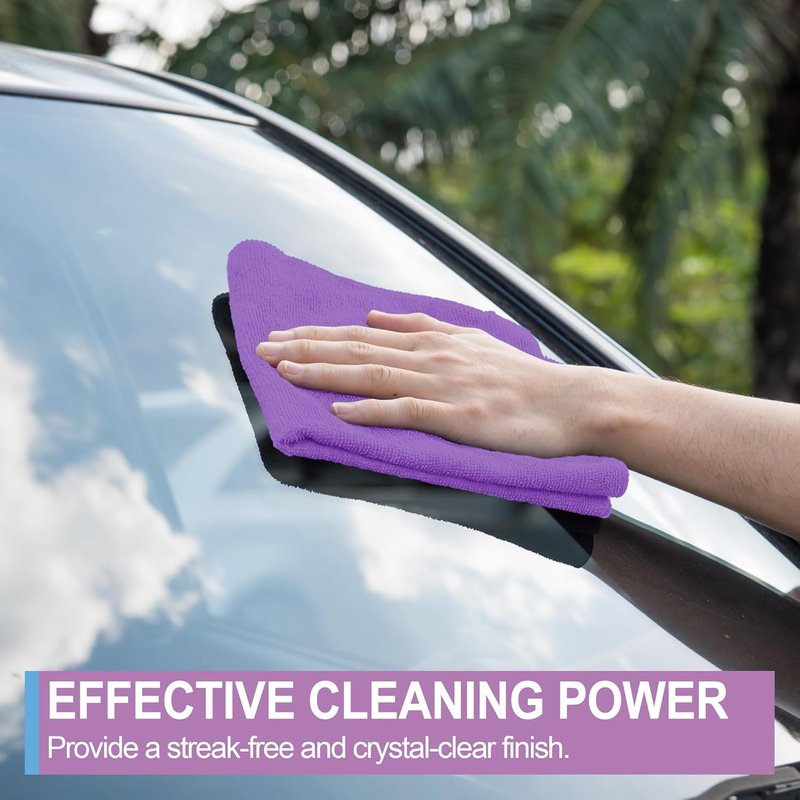 Microfiber Cleaning Cloths - 12 Pack Lint-Free Reusable Towels | 12" x 11" for Home & Kitchen Cleaning