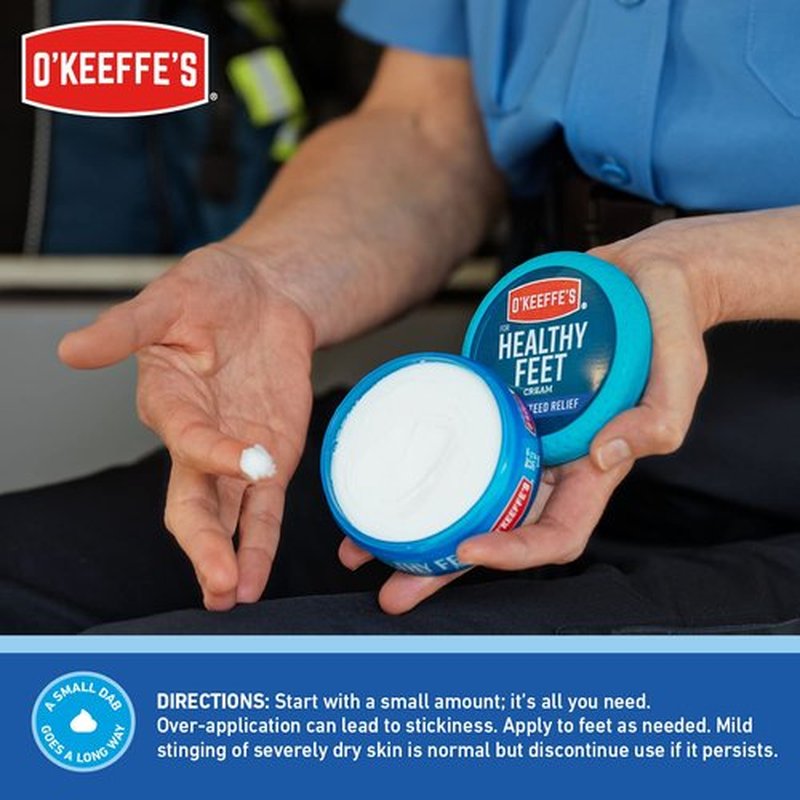 O'Keeffe's for Healthy Feet Foot Cream; Guaranteed Relief for Extremely Dry; Cracked Feet; Instantly Boosts Moisture Levels; 3.2 Ounce Jar; (Pack of 12)