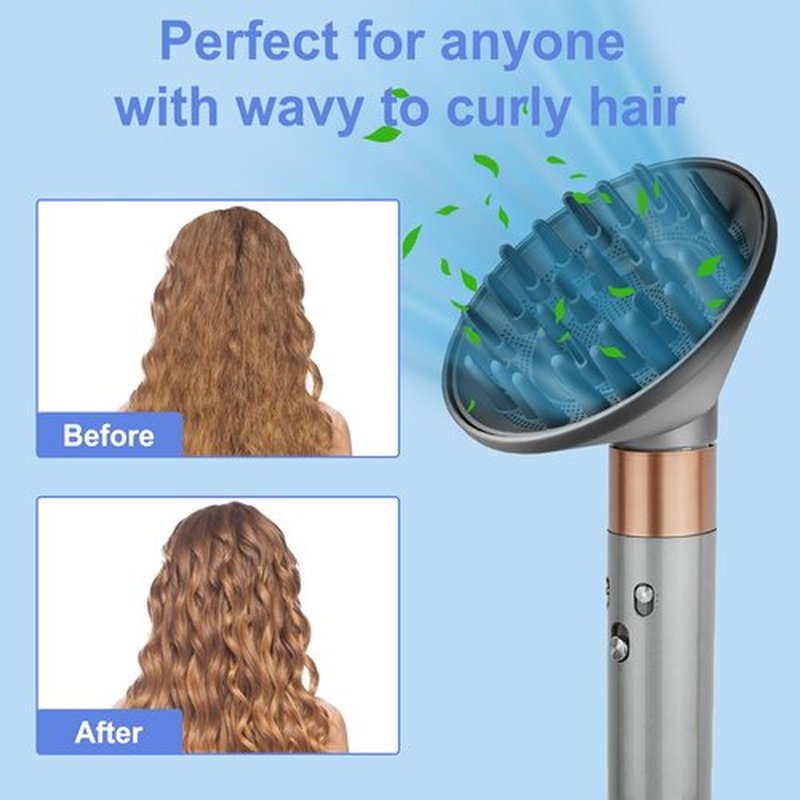 ZEPHBLOW Large Hair Diffuser Attachment for Dyson Airwrap, Upgraded 6-Inch Diffuser Nozzle Compatible with Airwrap Styler, Diffuser Attachment for Airwrap HS01/HS05,Grey