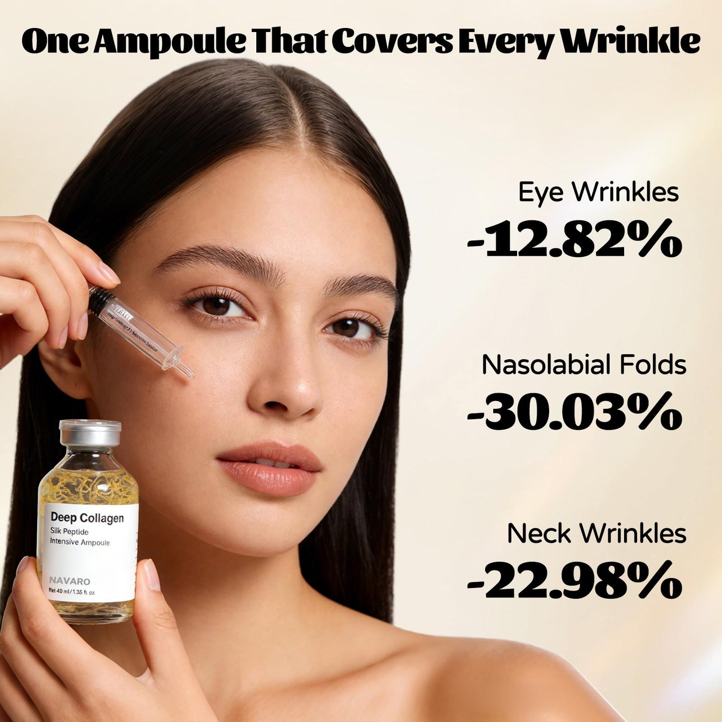 NaVaro Peptide Deep Collagen Lifting Ampoule, Advanced Silk Peptide Intensive Lifting Ampoule,Navaro Collagen Lifting Ampoule for Face Tightening,Wrinkle Reduction & Glass Skin,Glowing Skin (2 Bottle)