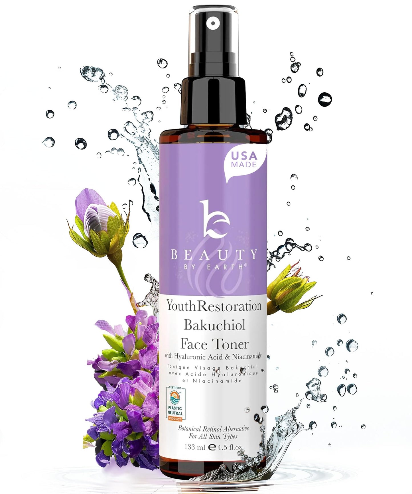 Bakuchiol Face Toner - USA Made with Natural & Organic Ingredients