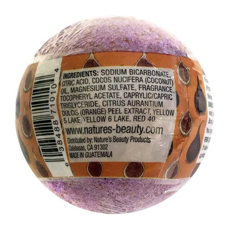 Nature's Beauty Brown Sugar & Fig Bath Bomb Multi-Pack - Natural Hand Crafted, Non-Staining, Luxury Fizzy Spa Bomb, Moisturize Dry Skin, Made w/Orange Extract + Coconut Oil, 4.6 oz (4 Pack)
