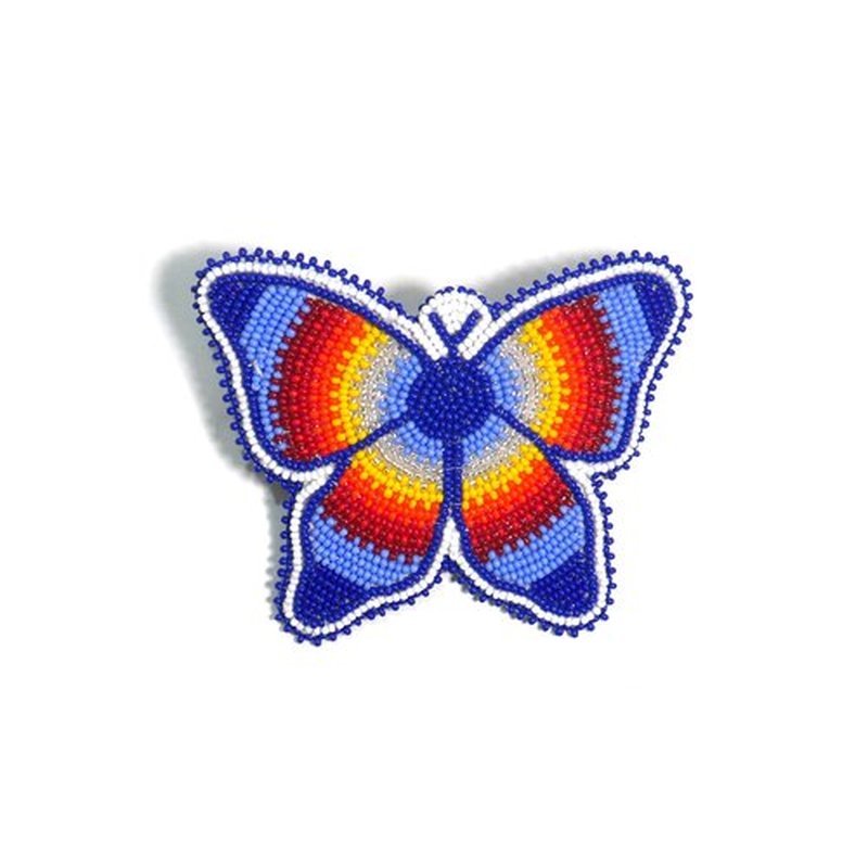 Beaded Hair Clips Native American Style Handmade Collection (Butterfly (Blue Multi))