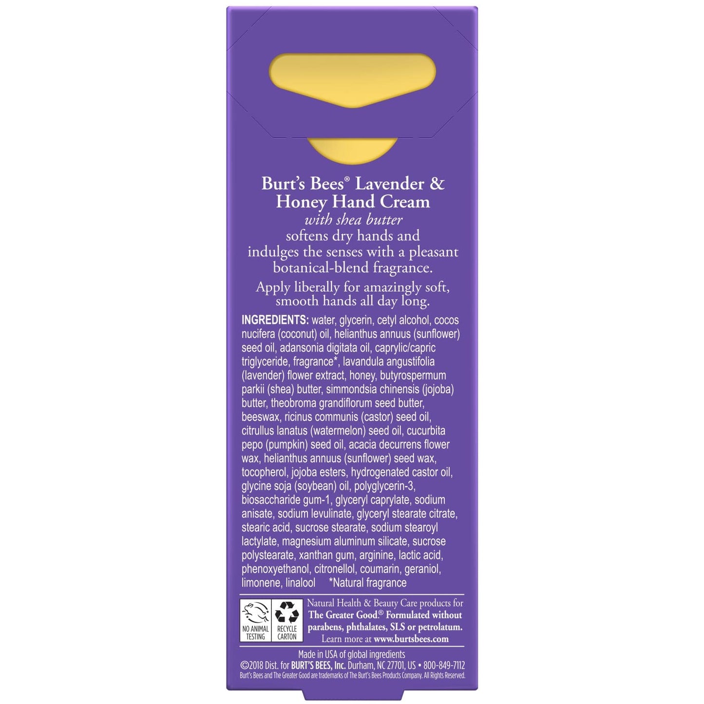 Burt's Bees Lavender and Honey Hand Cream with Shea Butter, 1 Ounce