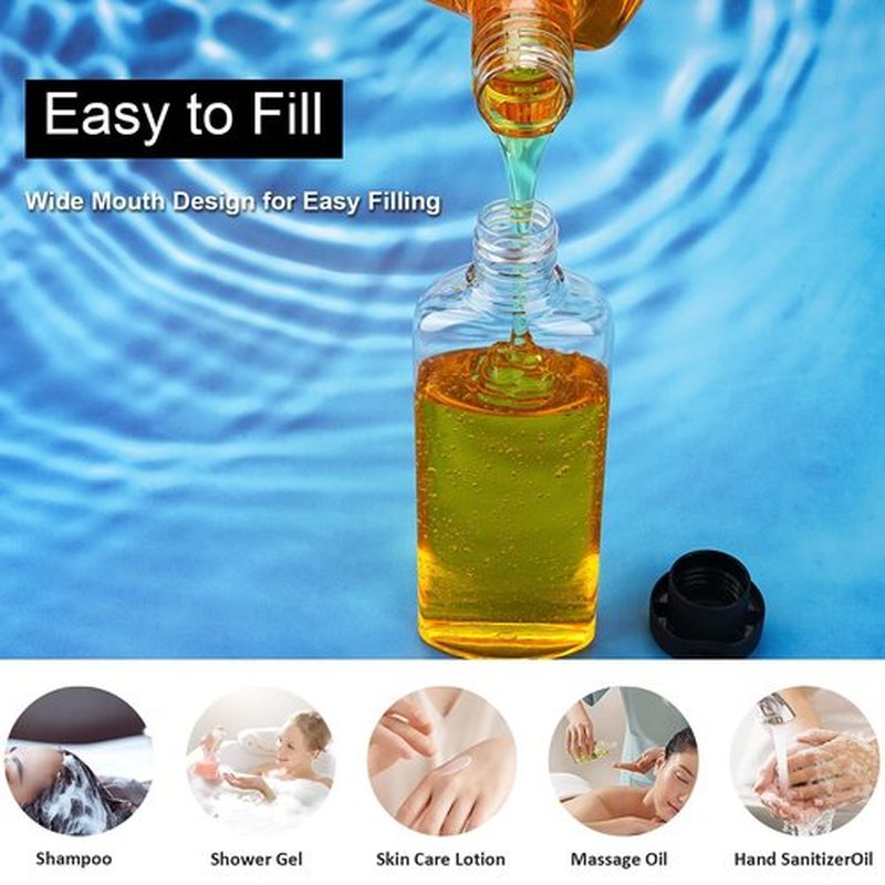 Wowang Travel Shampoo Bottles 7.7oz 5 Pack Leak Proof Squeeze Bottles with Flip Cap Refillable Containers Plastic Travel Bottles for Toiletries for Lotion Shampoo Conditioner