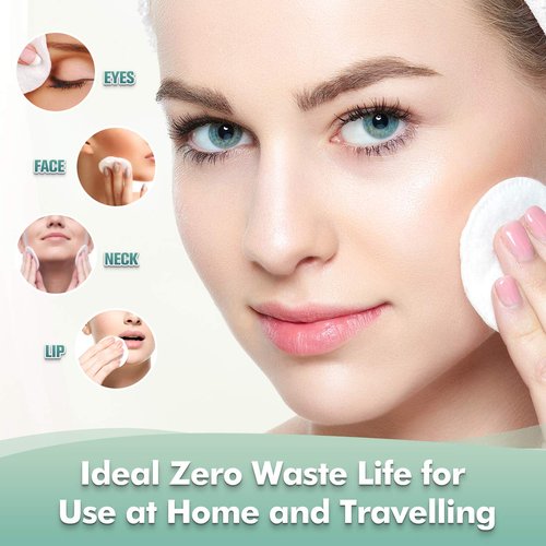 wegreeco Cotton Rounds Reusable - Reusable Makeup Remover Pads - Cotton Cloth for Removing Makeup - Reusable Facial Pads Cotton Rounds (Cotton Velour, White)