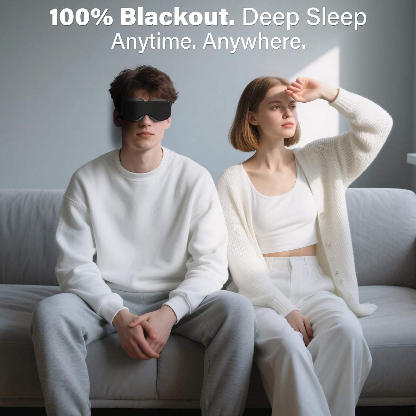 2026 Upgraded Sleep Mask for Dry Eyes – Reusable Eye Mask for Men & Women –100% Blackout & Adjustable Moisture Goggle, Soft, Comfortable– Ideal for Travel – Black