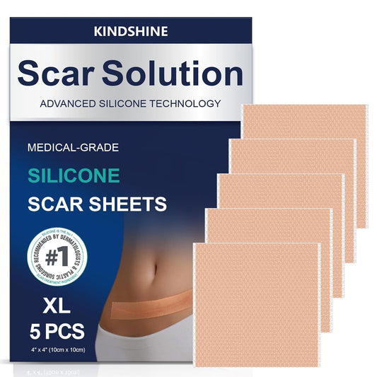 Medical Grade Silicone Scar Sheets - Advanced Treatment for Surgical, Burn & Keloid Scars | Flexible 4"x4" Strips