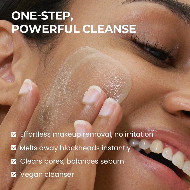 Porebarrier Face Cleansing Balm - Vegan Makeup Remover for Waterproof Makeup | Gentle Balm to Oil to Milk | 3.38 Fl Oz