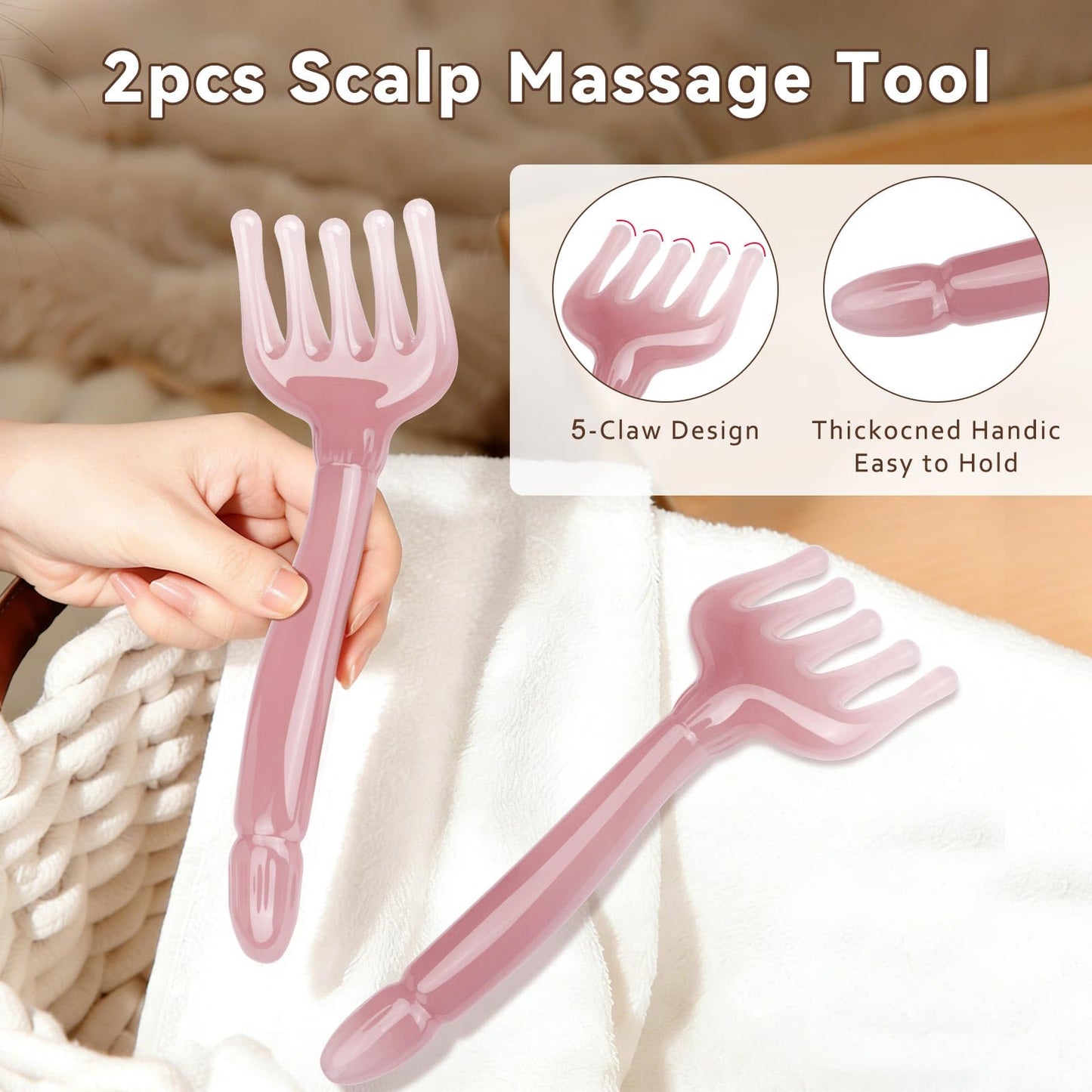 gemshan Resin Scalp Massager & Eye Relief Set, Head Spa Tools for Stress Relief, Weighted Eye Mask for Cover Eye,Aa a Gift for Women/Men
