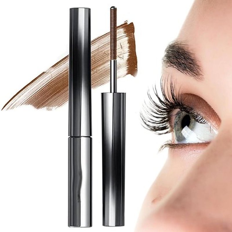 Jade Rosebury Iron Wand Mascara, Sarenetee Iron Wand Mascara, Styledchic Iron Wand Mascara, Oliviablair Iron Wand Mascara, 3D Curling Eyelash Iron Mascara, Non-Clumping, Smudge-Proof (Brown, Large)