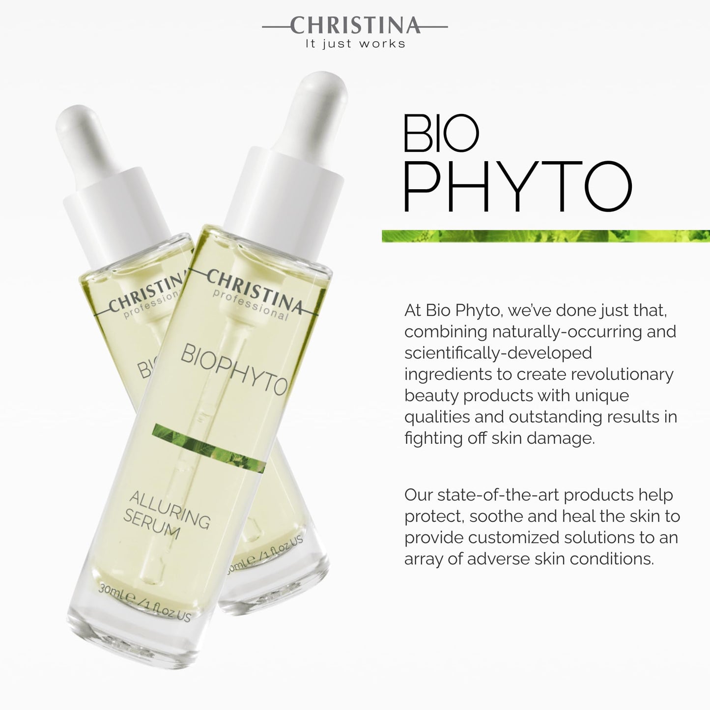 Christina Biophyto Alluring Anti-Aging Serum - 30ml - Vitamin C serum with HA & Echinacea for a Luminous Skin & Glow - Anti Wrinkle Serum for Combination, Dry, Normal, Oily & Sensitive Skin