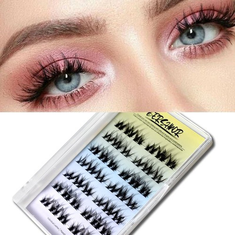 Bershnor Eyelashes Clusters Individual Dolly Lash Clusters Natural Wispy Fake Lashes