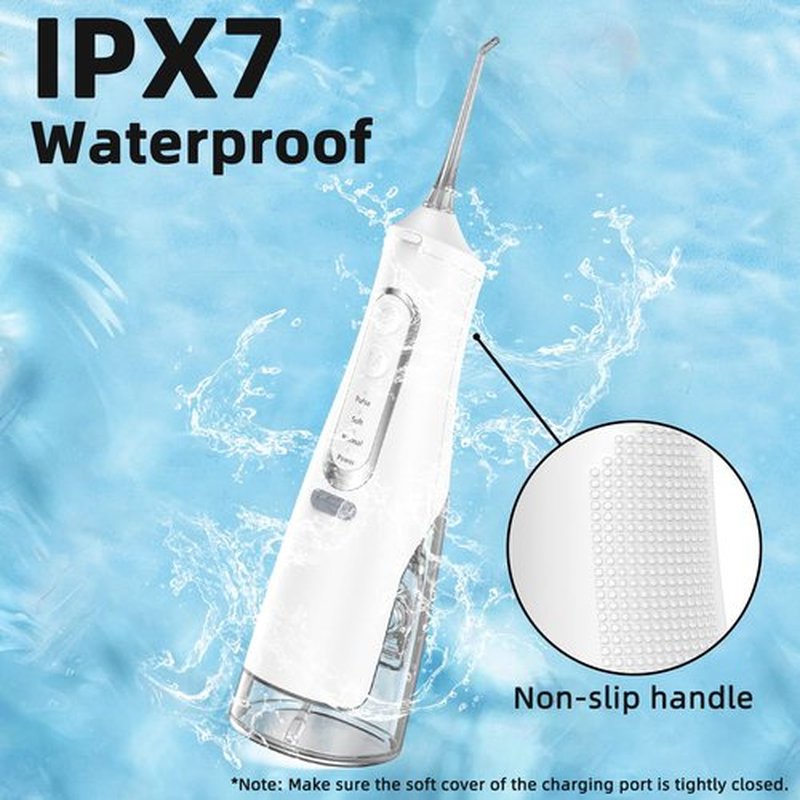 Water Flosser for Teeth Cleaning 4 Modes Rechargeable Oral Irrigator 4 Tips Powerful, (White)