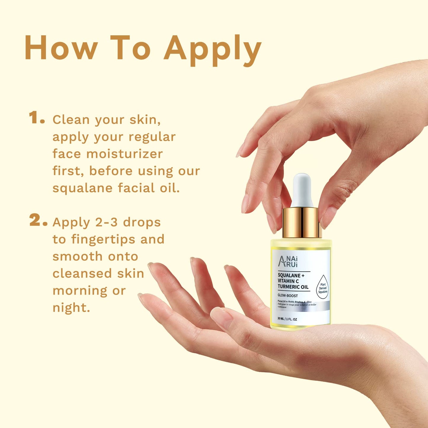 ANAI RUI Squalane Oil Set-Vitamin E Rosehip Oil +Vitamin C Turmeric Oil +Retinol Jojoba Oil for face,Moisturize Fine Lines &Wrinkle,Softer Skin
