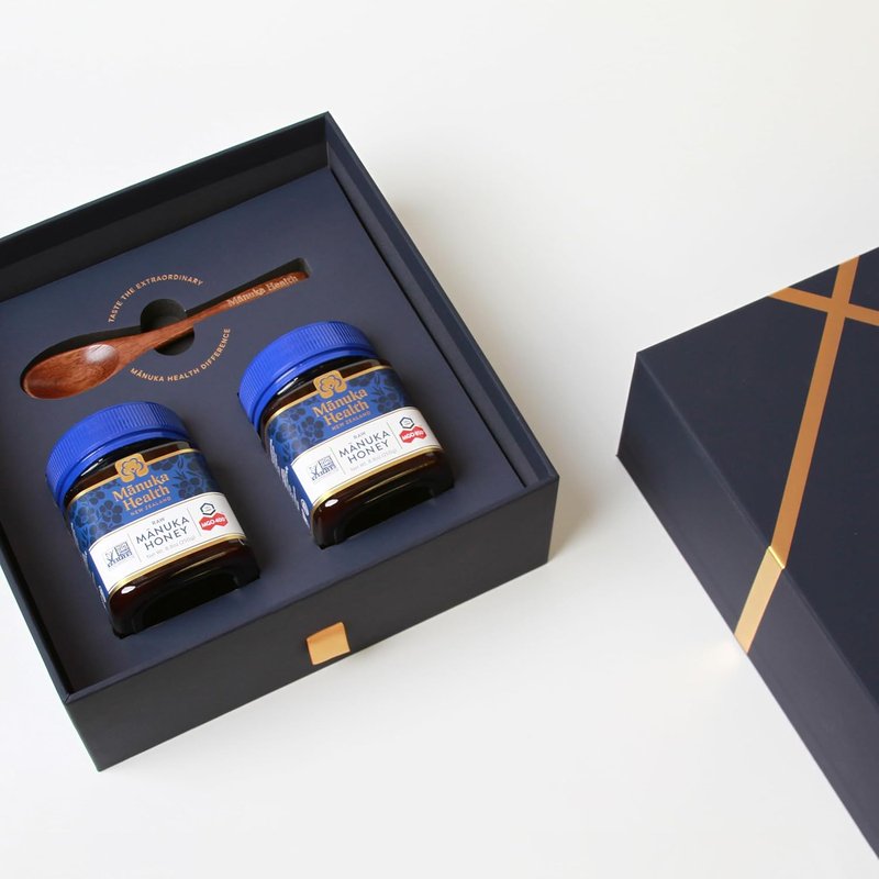 Manuka Honey Gift Set - Certified Raw UMF 20+/MGO 850+ & UMF 13+/MGO 400+ | 8.8oz Jars with Wooden Spoon