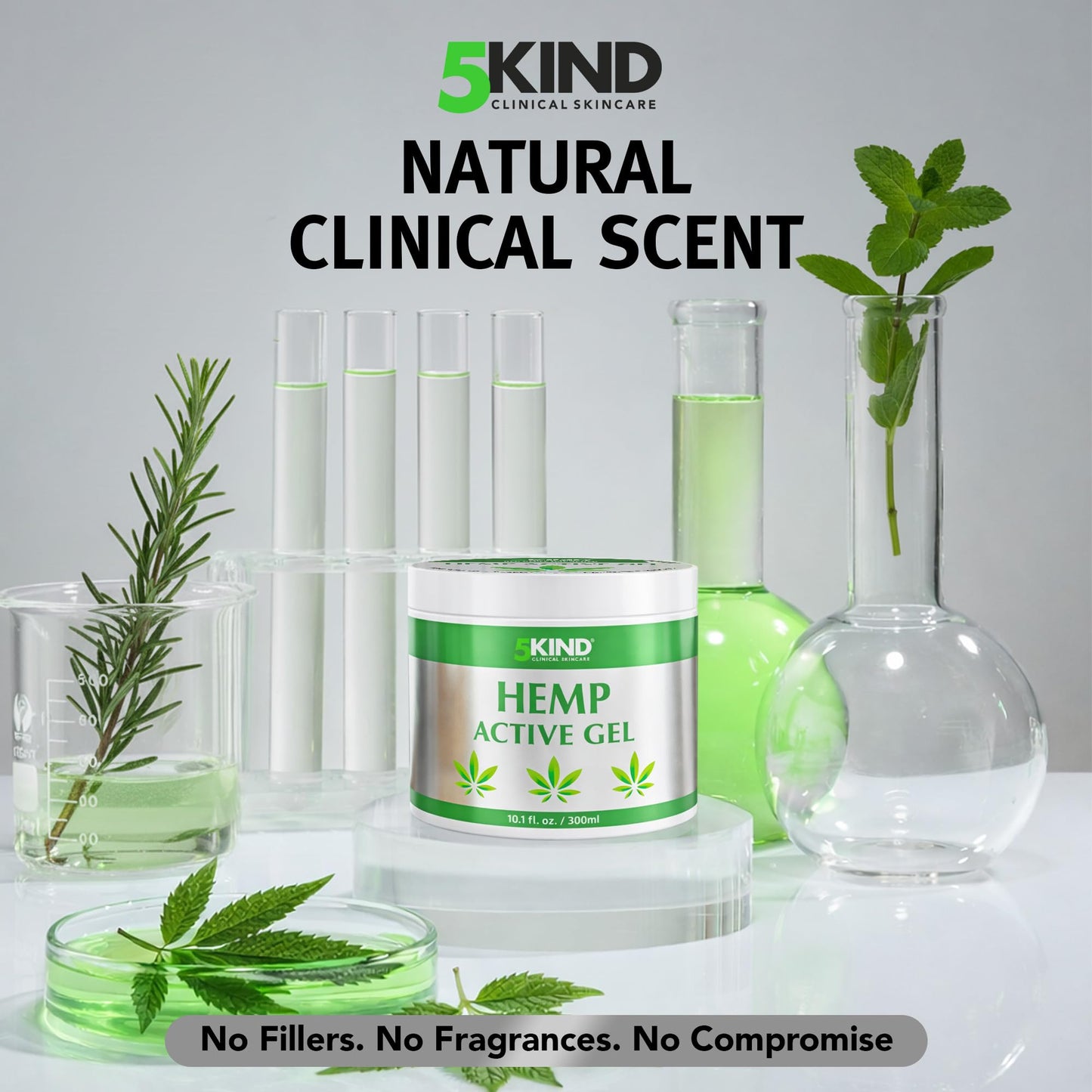 5kind Hemp Active Gel 10.1 fl oz - Hemp Cream Maximum Strength - Natural Topical Cream - Muscle Rub for Lower Back, Joints, Neck, Knees, Shoulders