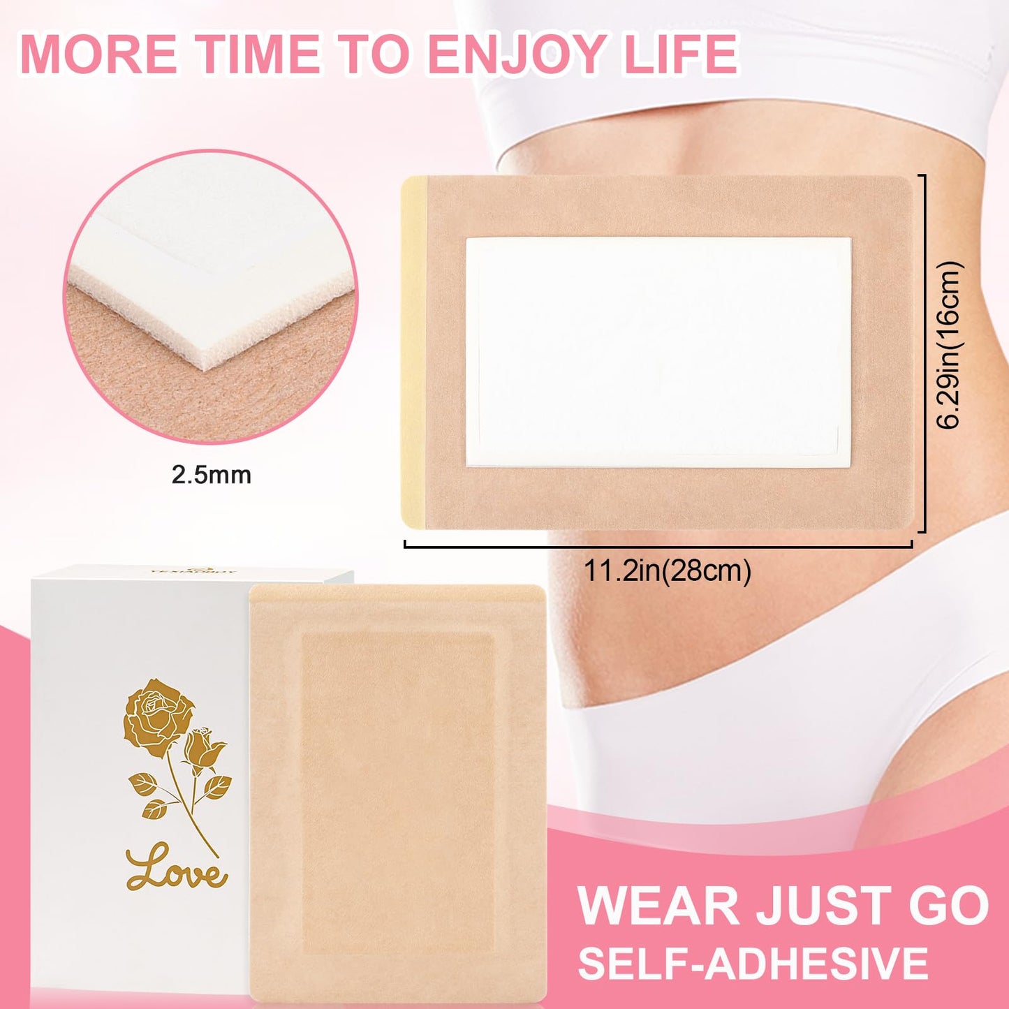 Extra Large Castor Oil Patches for Shoulder, Back & Abdomen