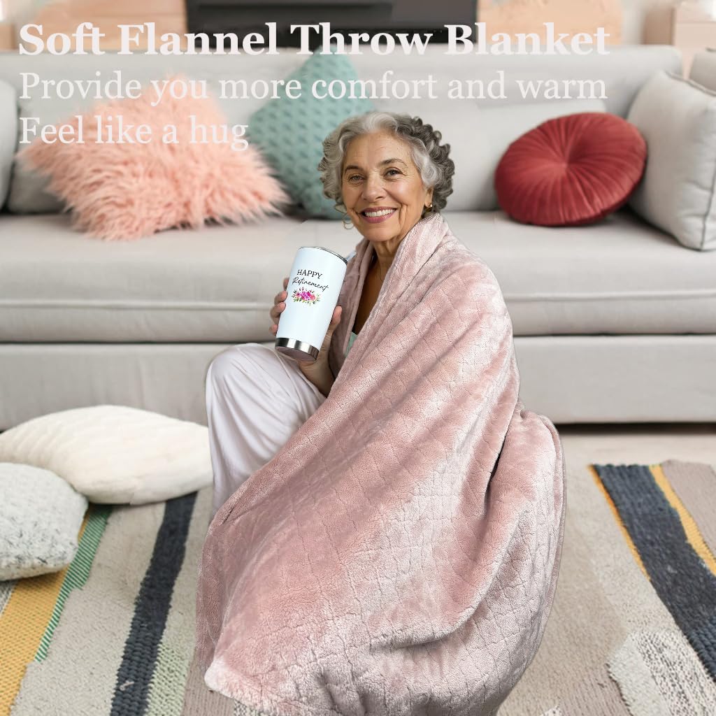 LUDUEIKSW Retirement Gifts for Women, Retirement Gift Basket for Coworker Teacher Nurses Boss Friends Mom Grandma Retirees, Retired Gifts with 20 oz Tumbler Throw Blanket Candles Bookmark