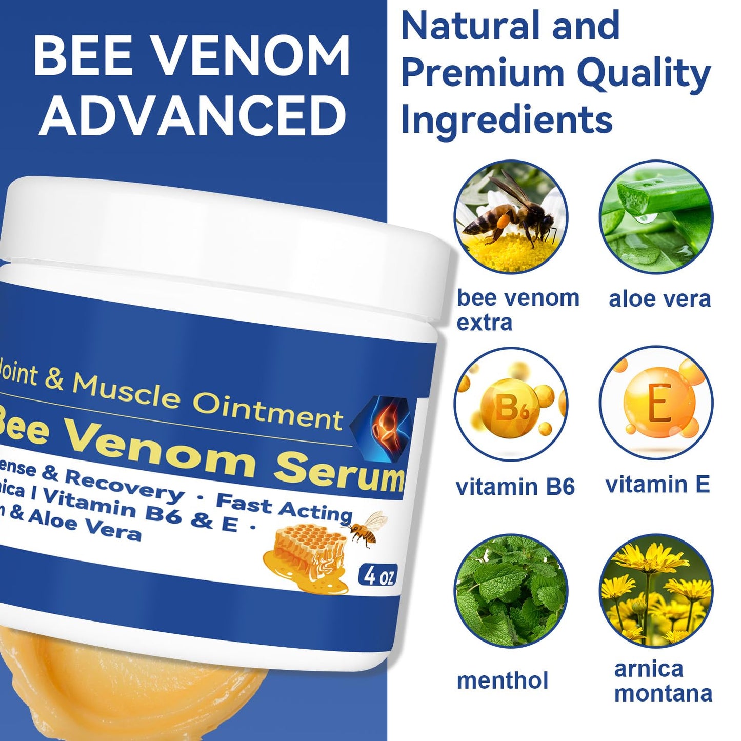 Cedonivor Bee Venom Joint and Bone Cream, Bee Venom Joint Relief Cream Joint Care for Knee, Neck, Back, Hands, Feet Moisturizer