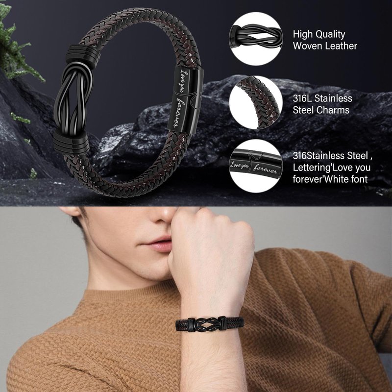 BSTcentelha Mens Gift Set,6-in-1 Multitool Pen& Men's Fashion Watch&Fashion Bracelets&Leather Wallets&Greeting Card Gift Box,Valentine's Day&Father's Day Present (Luxury Style B)