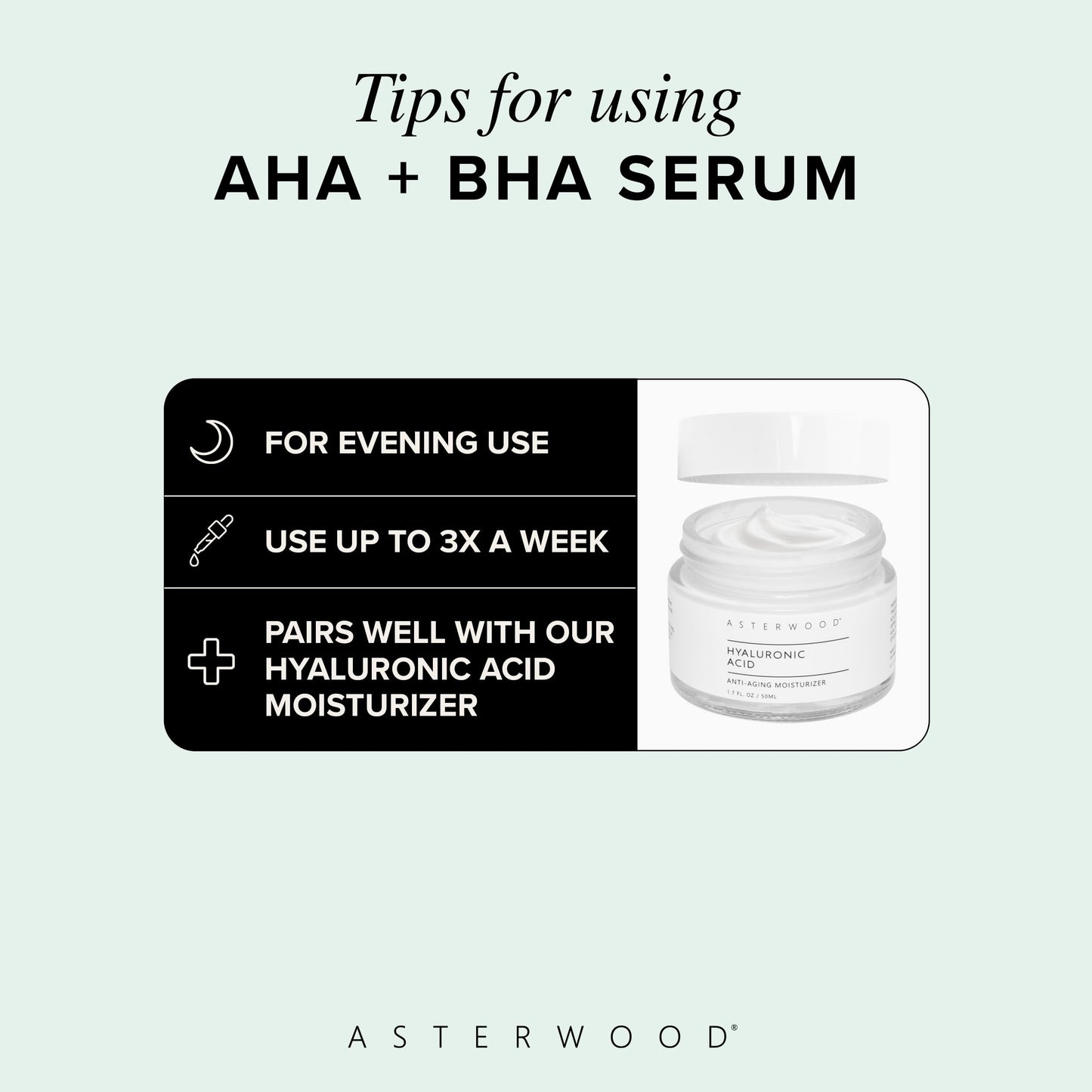 Asterwood Overnight Exfoliating Serum - AHA (Lactic Acid & Glycolic Acid) - BHA (Salicylic Acid) - Supports Improvement of Hyperpigmentation, Dark Spots - Fragrance-Free - 1 Fl Oz